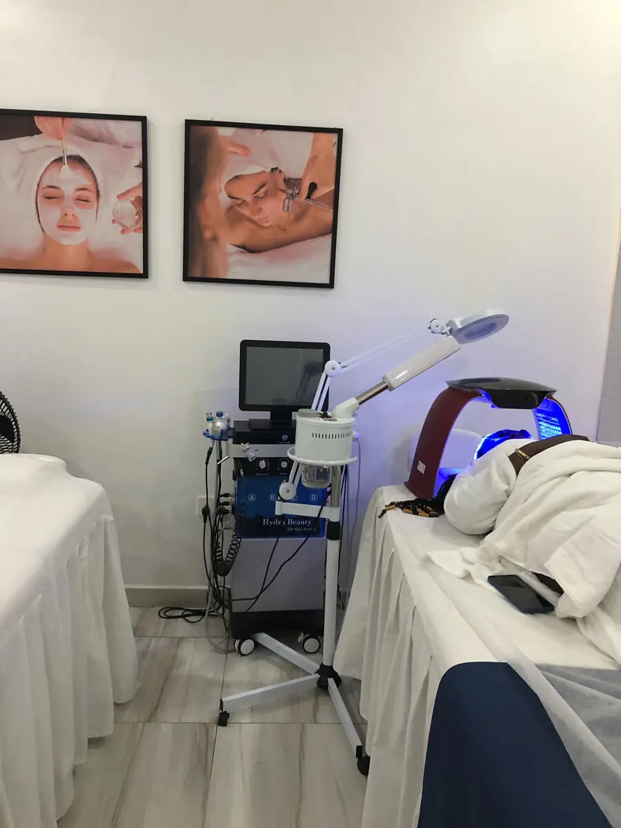 Students practicing facial treatments on clients in the training room at Beth Beauty Aesthetic Institute